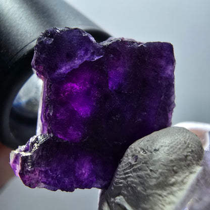Spécimen rare de cube de fluorite fantôme, violet, Okorusu, Namibie, 25*22*12 mm #11907 