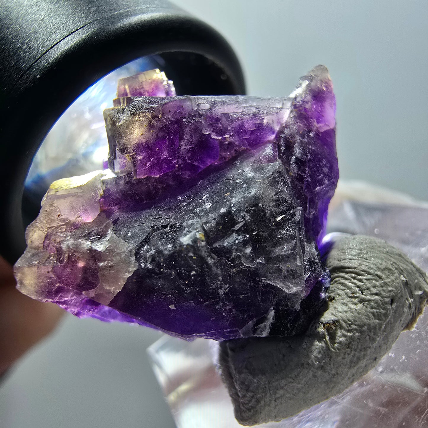 Spécimen rare de cube de fluorite fantôme, violet, Okorusu, Namibie, 25*22*12 mm #11907 