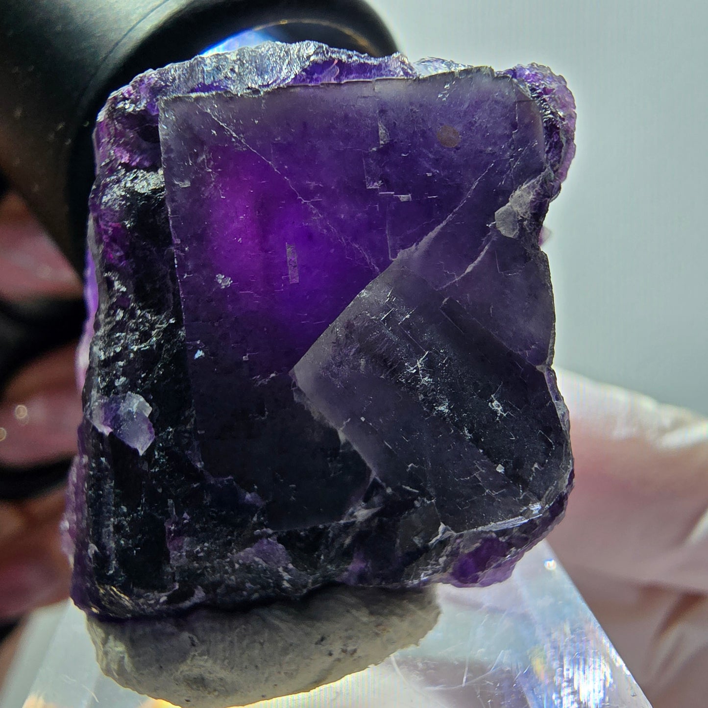 Rare spécimen de cube de fluorite fantôme, violet, Okorusu, Namibie, 37*33*27mm #11908 