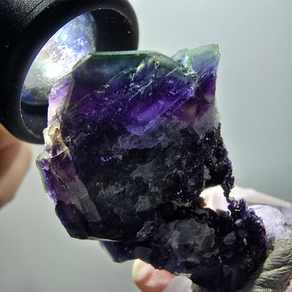 Rare phantom fluorite cube specimen, green-purple, Okorusu, Namibia, 40*34*20mm #11910 