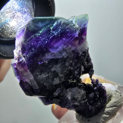 Rare phantom fluorite cube specimen, green-purple, Okorusu, Namibia, 40*34*20mm #11910 