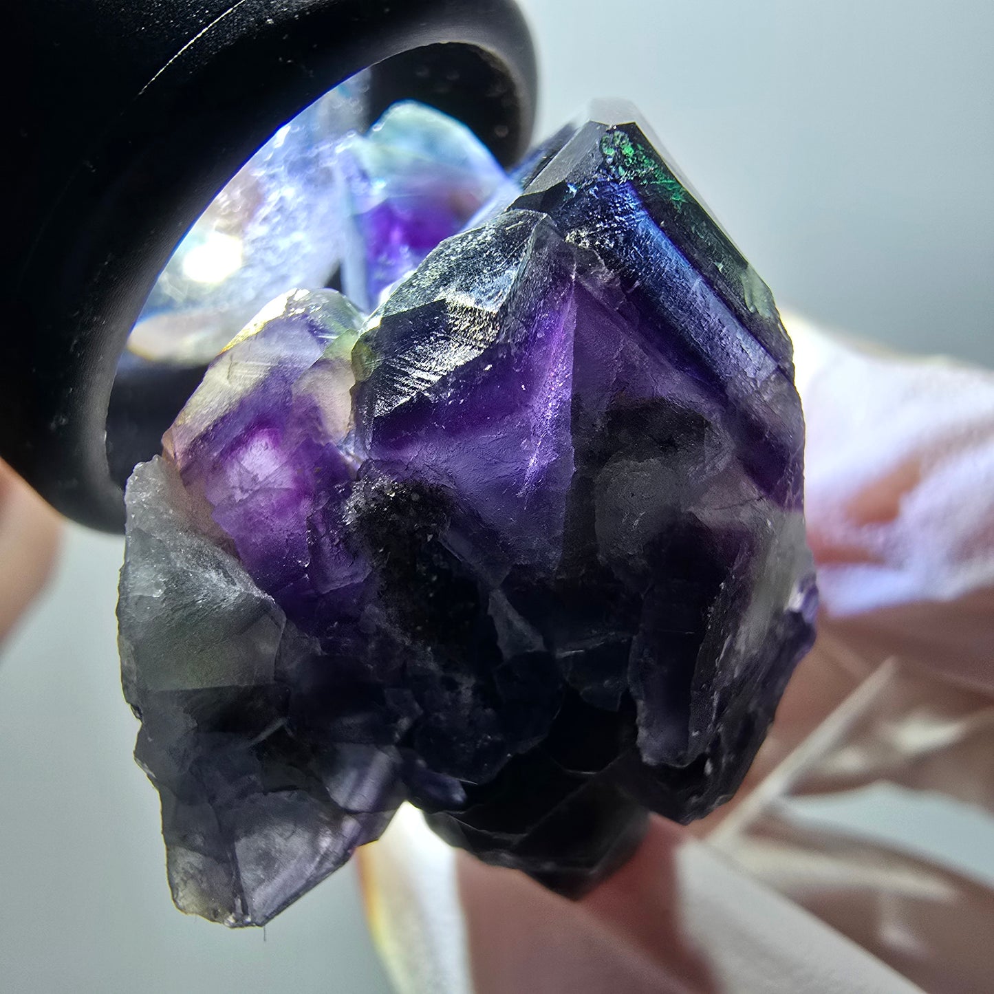 Rare phantom fluorite cube specimen, green-purple, Okorusu, Namibia, 40*34*20mm #11910 