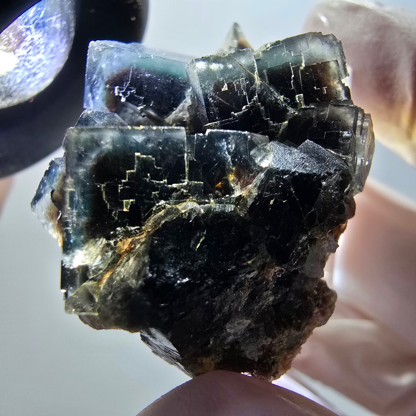 Rare phantom fluorite cube specimen, green-brown, Okorusu, Namibia, 35*30*23mm #11912 