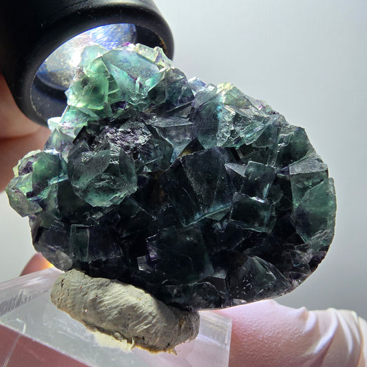 Rare phantom fluorite cube specimen, green-purple, Okorusu, Namibia, 44*34*13mm #11915 