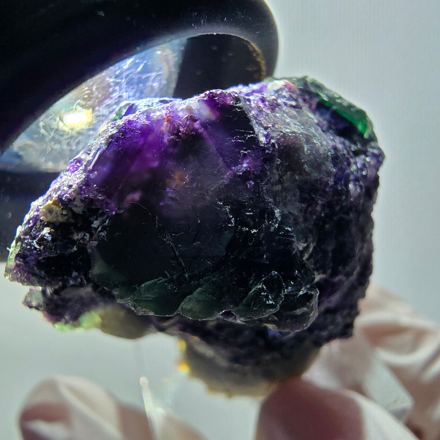 Rare phantom fluorite cube specimen, green-purple, Okorusu, Namibia, 41*34*20mm #11916 