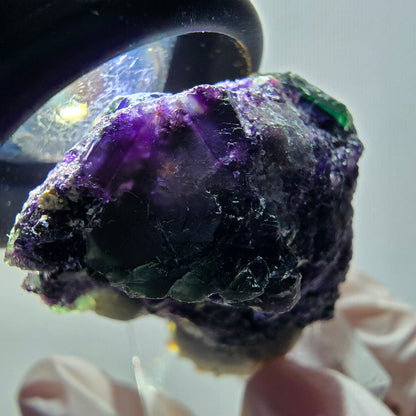 Rare phantom fluorite cube specimen, green-purple, Okorusu, Namibia, 41*34*20mm #11916 