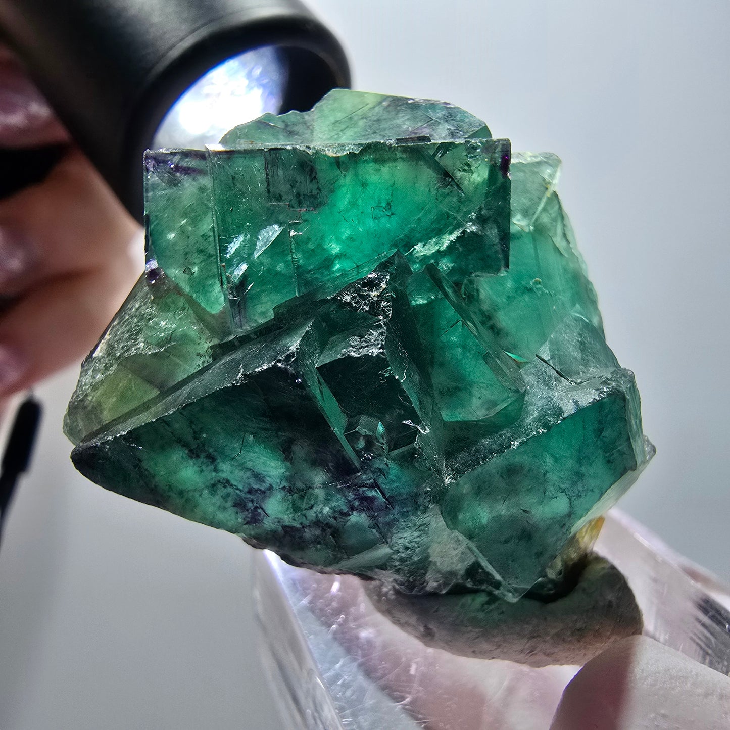Rare spécimen de cube de fluorite fantôme, vert-violet, Okorusu, Namibie, 38*33*19 mm #11919 