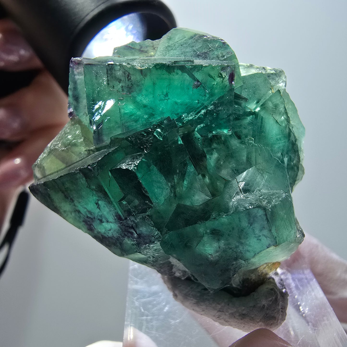 Rare spécimen de cube de fluorite fantôme, vert-violet, Okorusu, Namibie, 38*33*19 mm #11919 