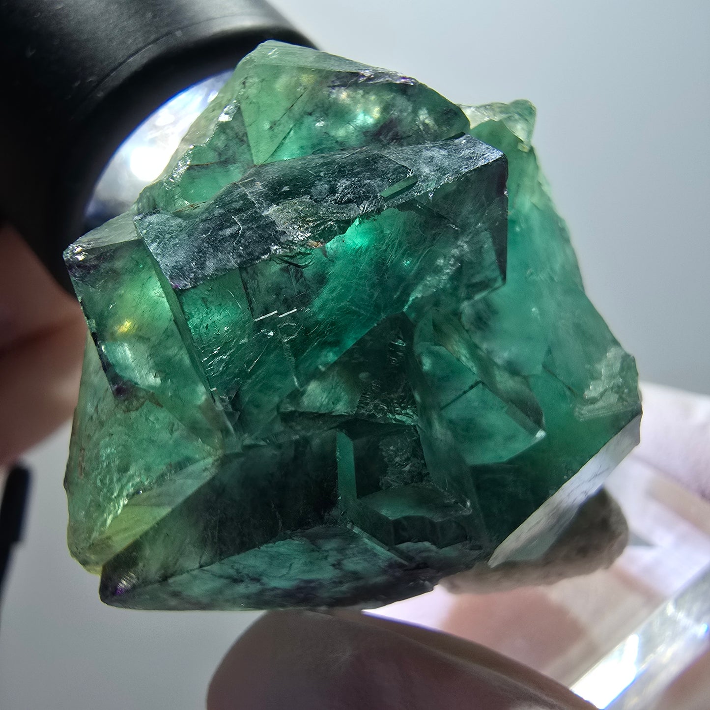 Rare spécimen de cube de fluorite fantôme, vert-violet, Okorusu, Namibie, 38*33*19 mm #11919 