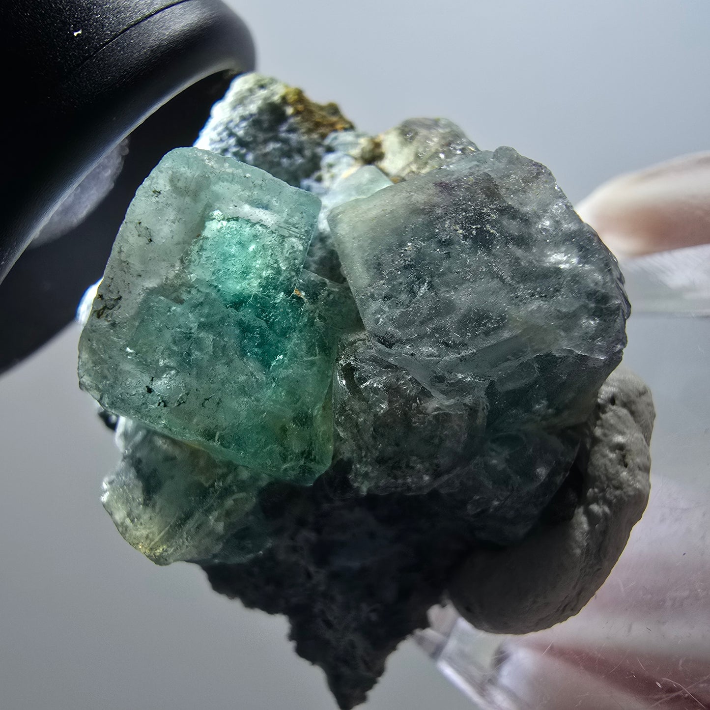Cube de fluorite fantôme, spécimen de tourmaline schorl, Erongo, Namibie 38*32*19 mm #11921 