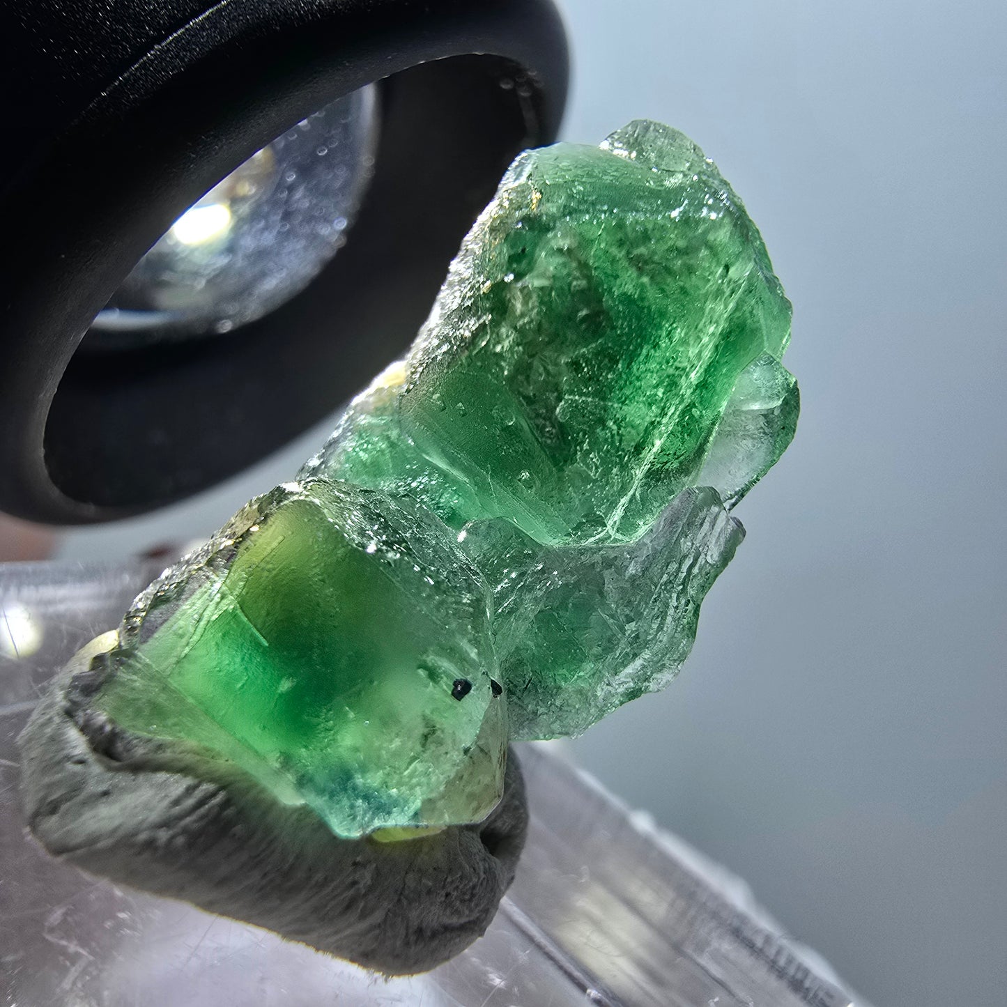 Fluorite fantôme, Tourmaline Schörl, Stade muscovite Erongo, Namibie 22*13*10mm #11924 