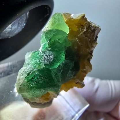 Phantom Fluorit, Schörl Turmalin, Muskovit Stufe Erongo, Namibia 27*14*19mm #11928