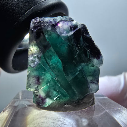 Spécimen de fluorite fantôme et de tourmaline schorl, Erongo, Namibie, 23 x 22 x 17 mm, n° 11933 