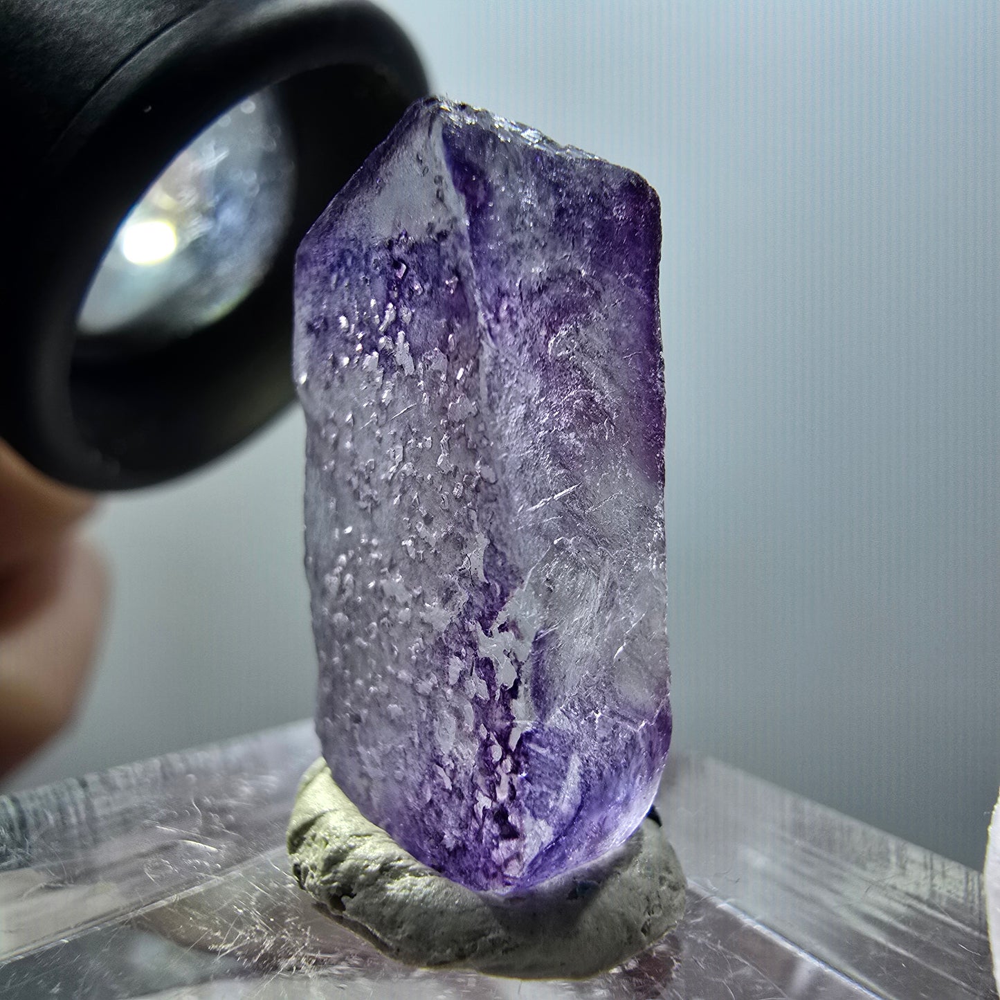 Very clear phantom fluorite cube crystal Erongo, Namibia 22*12*6mm #11936 