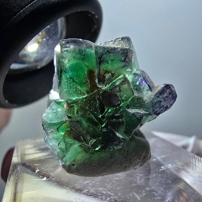 Cube de fluorite fantôme rare, spécimen d'hyalite d'Erongo, Namibie 20*17*16mm #11942 