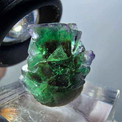 Cube de fluorite fantôme rare, spécimen d'hyalite d'Erongo, Namibie 20*17*16mm #11942 