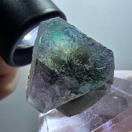 Seltene Phantom Fluorit, hexagonal, Muskovit Stufe Erongo, Namibia 28*26*21mm #11950