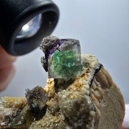Phantom Fluorite, Hyalite, Schörl Tourmaline, Orthoclase Stage Erongo, Namibia 37*28*28mm #11958 