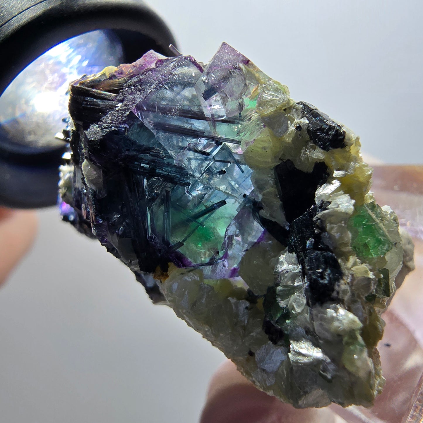 Fluorite fantôme, Tourmaline Schörl, Stade muscovite Erongo, Namibie 37*36*20mm #11967 