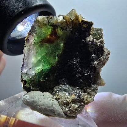 Fluorite fantôme, Tourmaline Schörl, Stade muscovite Erongo, Namibie 39*30*24mm #11969 