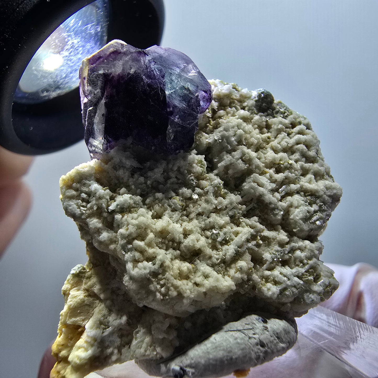 Cube de fluorite fantôme, muscovite, spécimen d'orthose d'Erongo, Namibie 40*35*13 mm #11970 