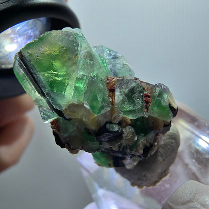 Fluorite fantôme, Tourmaline Schörl, Stade muscovite Erongo, Namibie 33*19*17mm #11971 