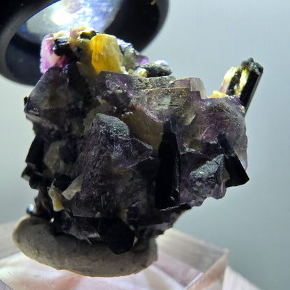 Colorful Phantom Fluorite, Schorl Tourmaline, Muscovite Specimen Erongo, Namibia 39*24*26mm #11973 