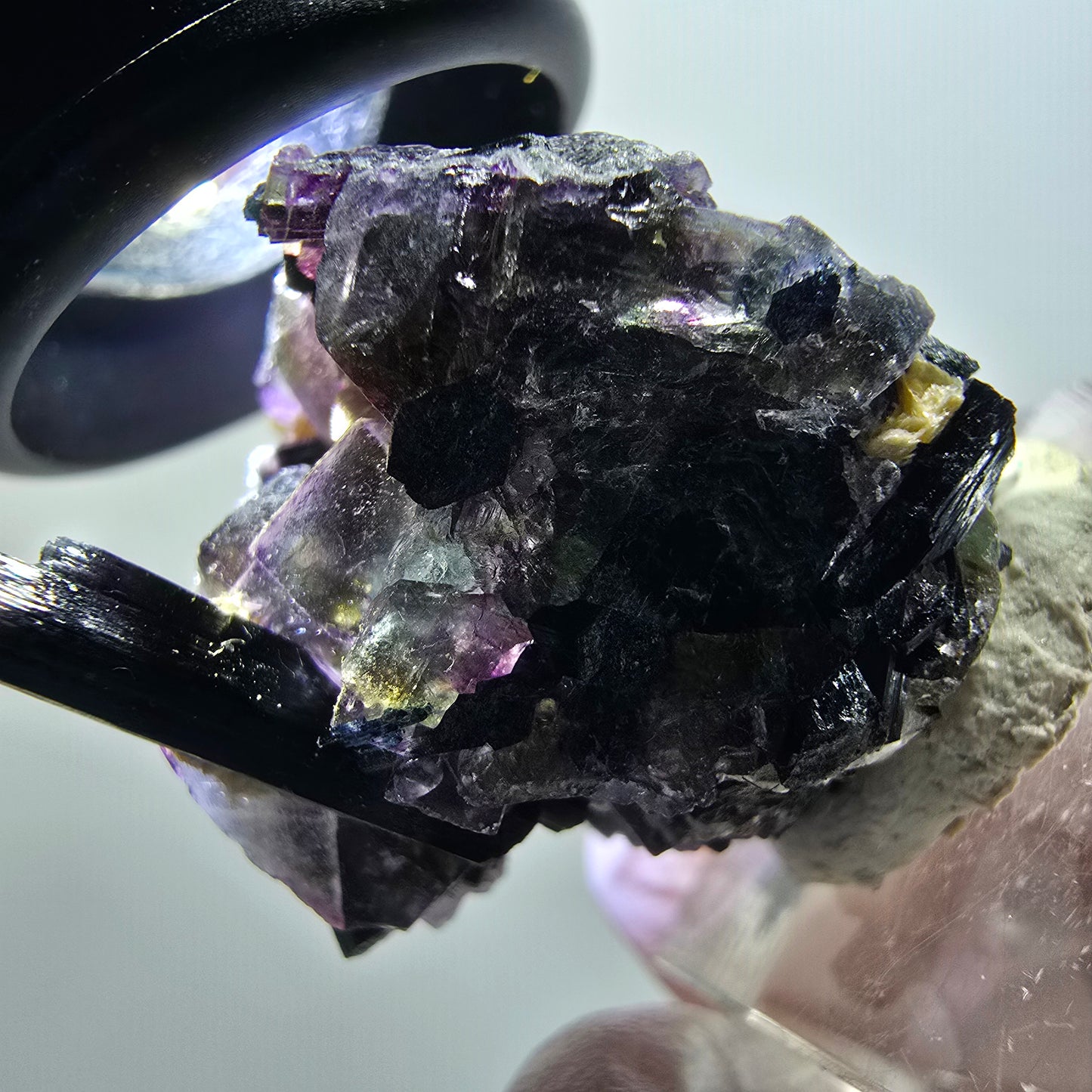 Colorful Phantom Fluorite, Schorl Tourmaline, Muscovite Specimen Erongo, Namibia 39*24*26mm #11973 
