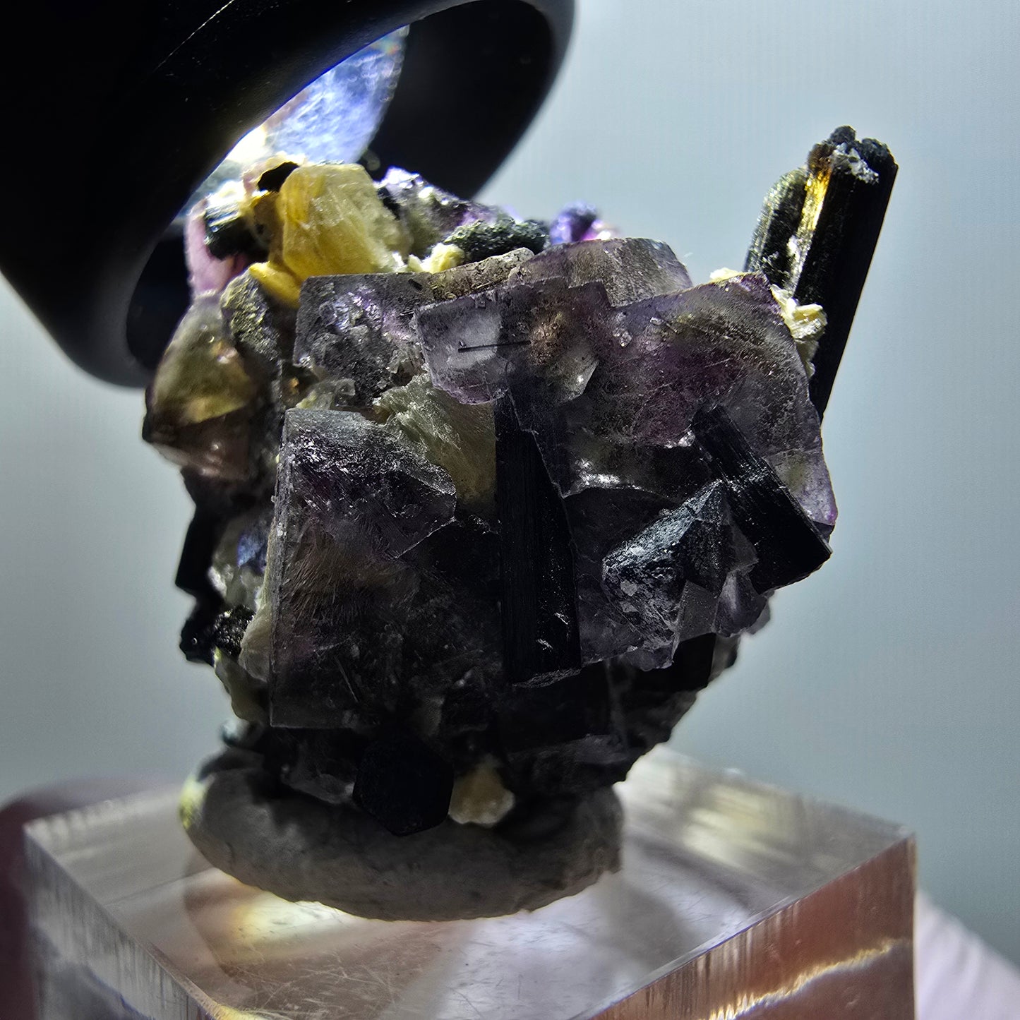Colorful Phantom Fluorite, Schorl Tourmaline, Muscovite Specimen Erongo, Namibia 39*24*26mm #11973 