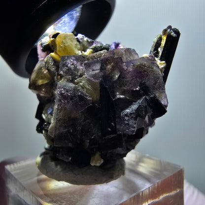 Colorful Phantom Fluorite, Schorl Tourmaline, Muscovite Specimen Erongo, Namibia 39*24*26mm #11973 