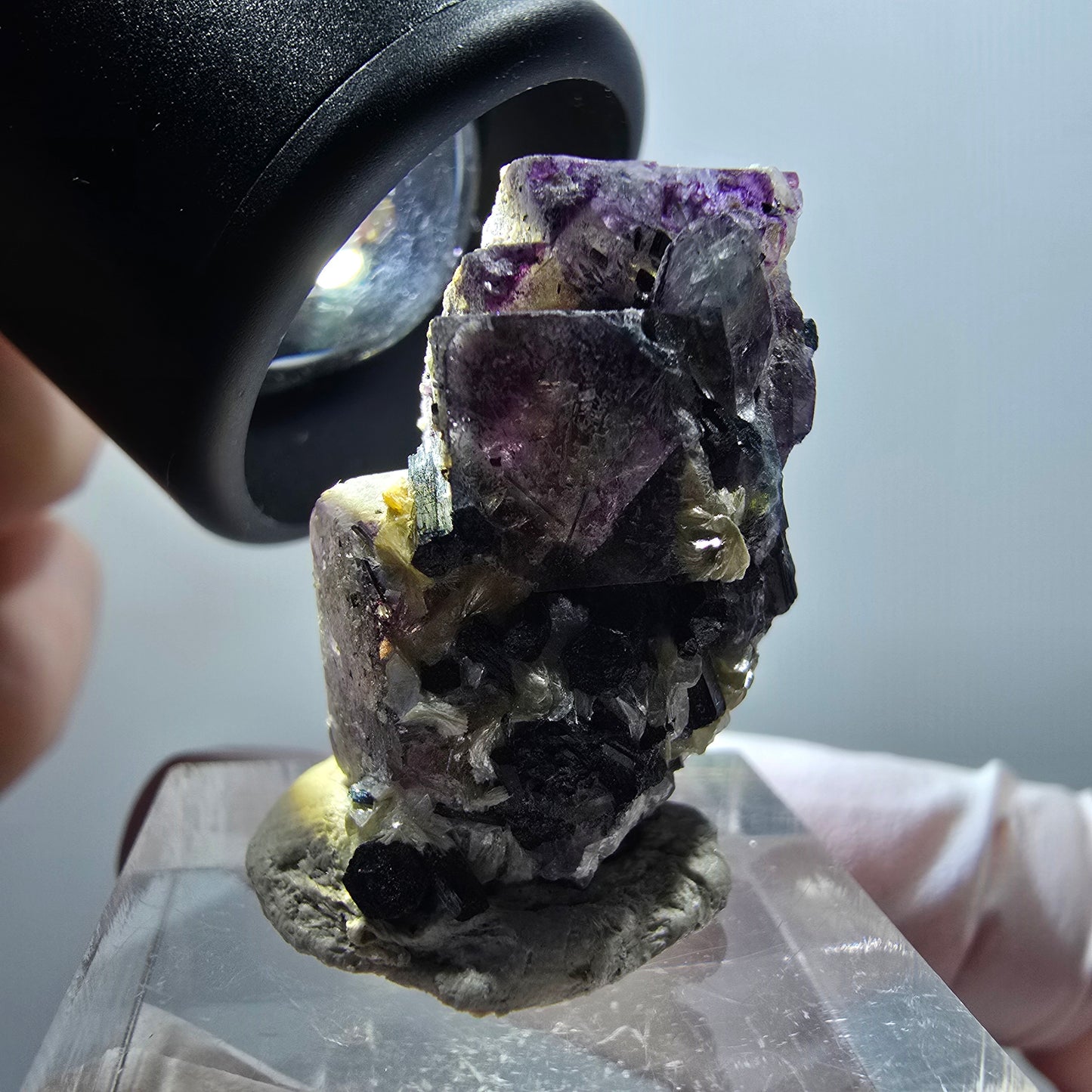 Fluorite fantôme, Tourmaline Schörl, Stade muscovite Erongo, Namibie 29*18*13mm #11983 