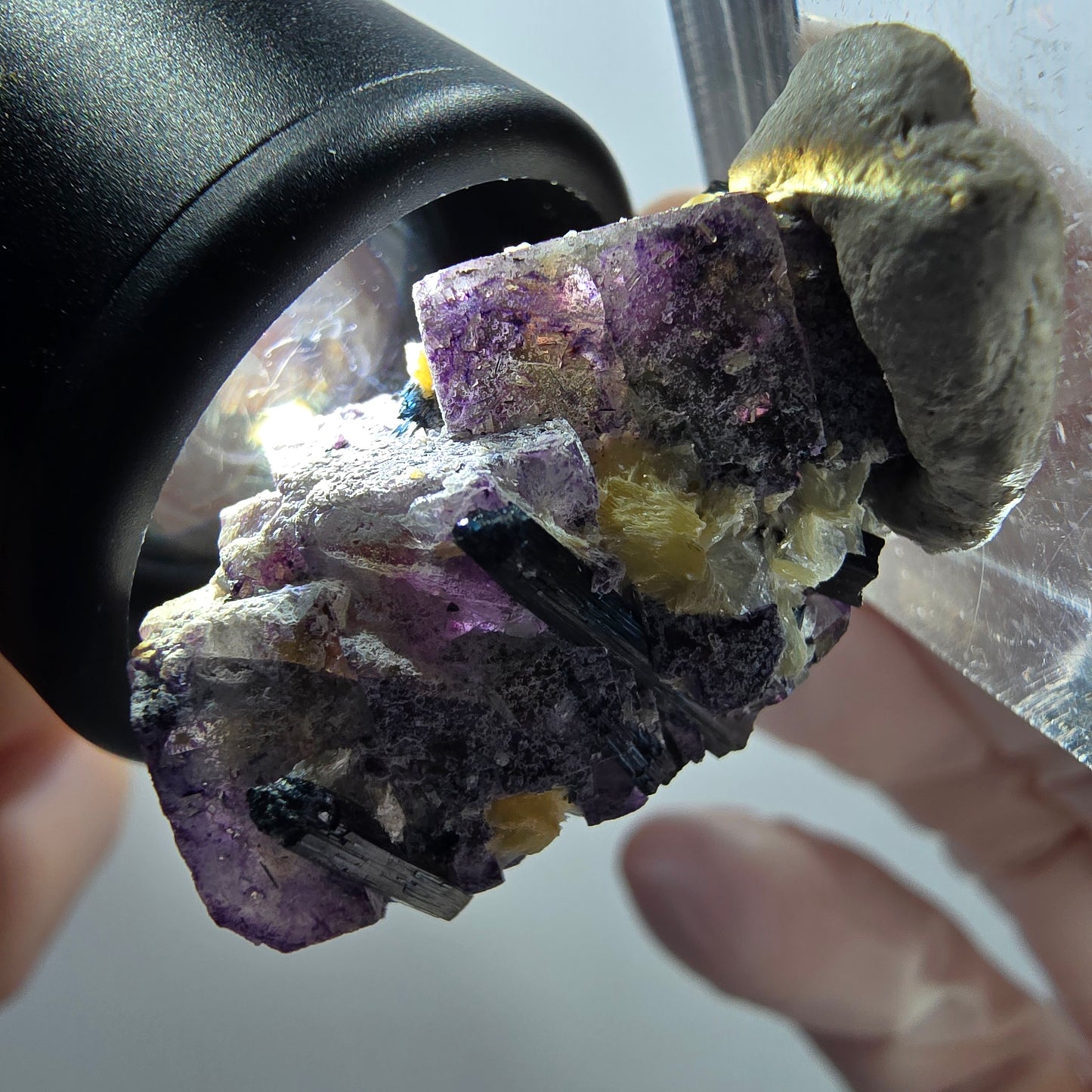Fluorite fantôme, Tourmaline Schörl, Stade muscovite Erongo, Namibie 29*18*13mm #11983 