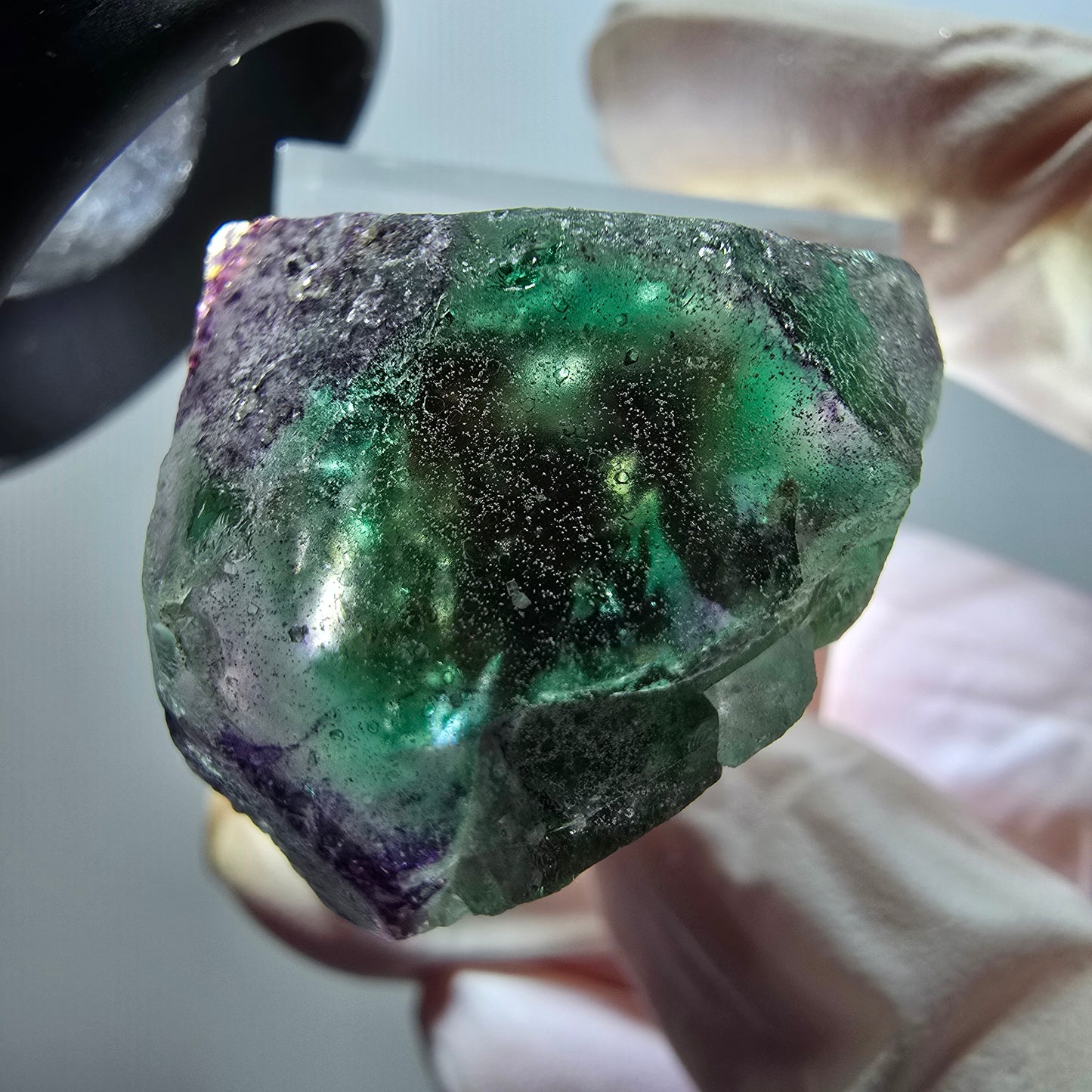 Fluorite fantôme, Tourmaline Schörl, Stade muscovite Erongo, Namibie 30*26*23mm #11984 
