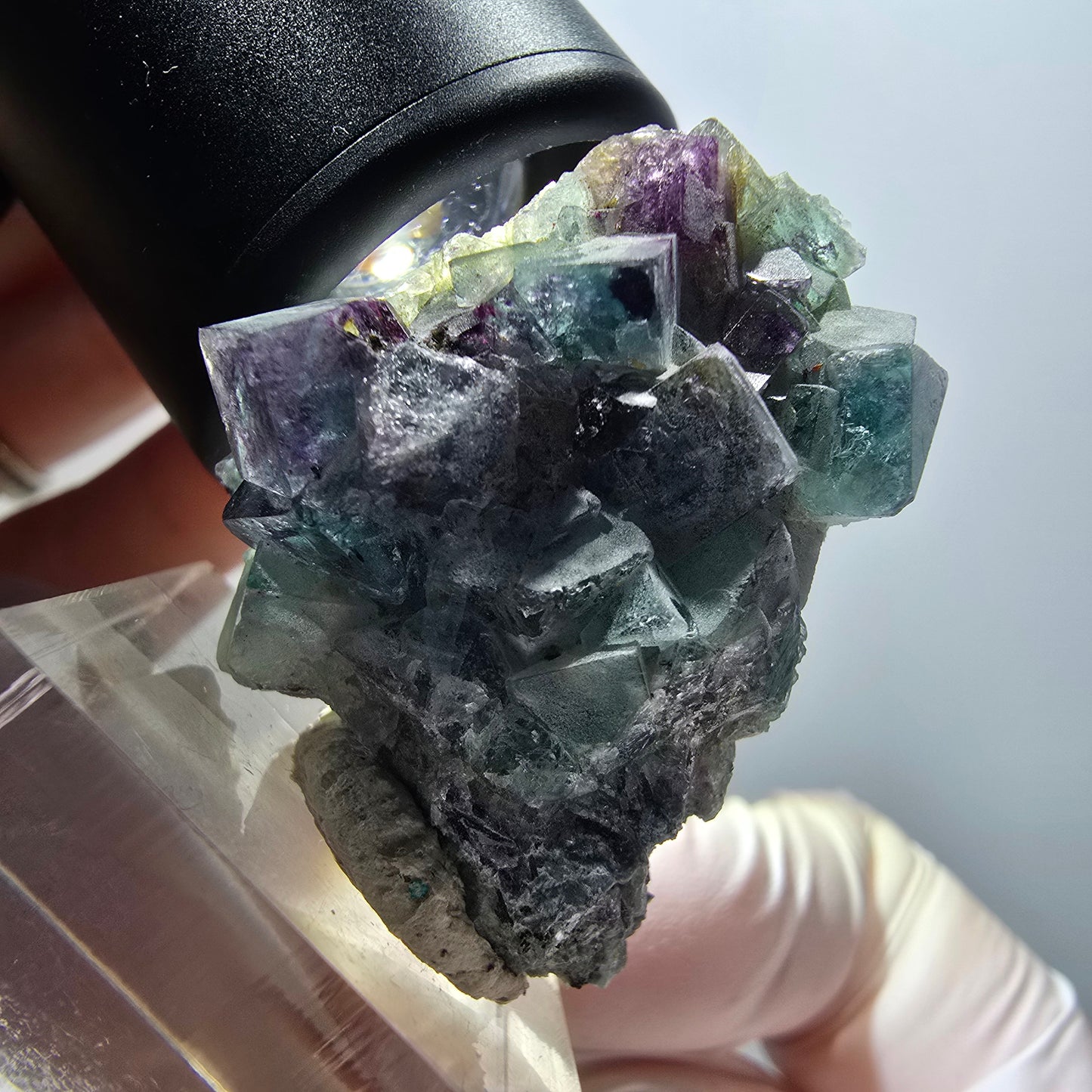 Fluorite fantôme, tourmaline Schörl, muscovite Stage Erongo, Namibie 36*27*15mm #11987 