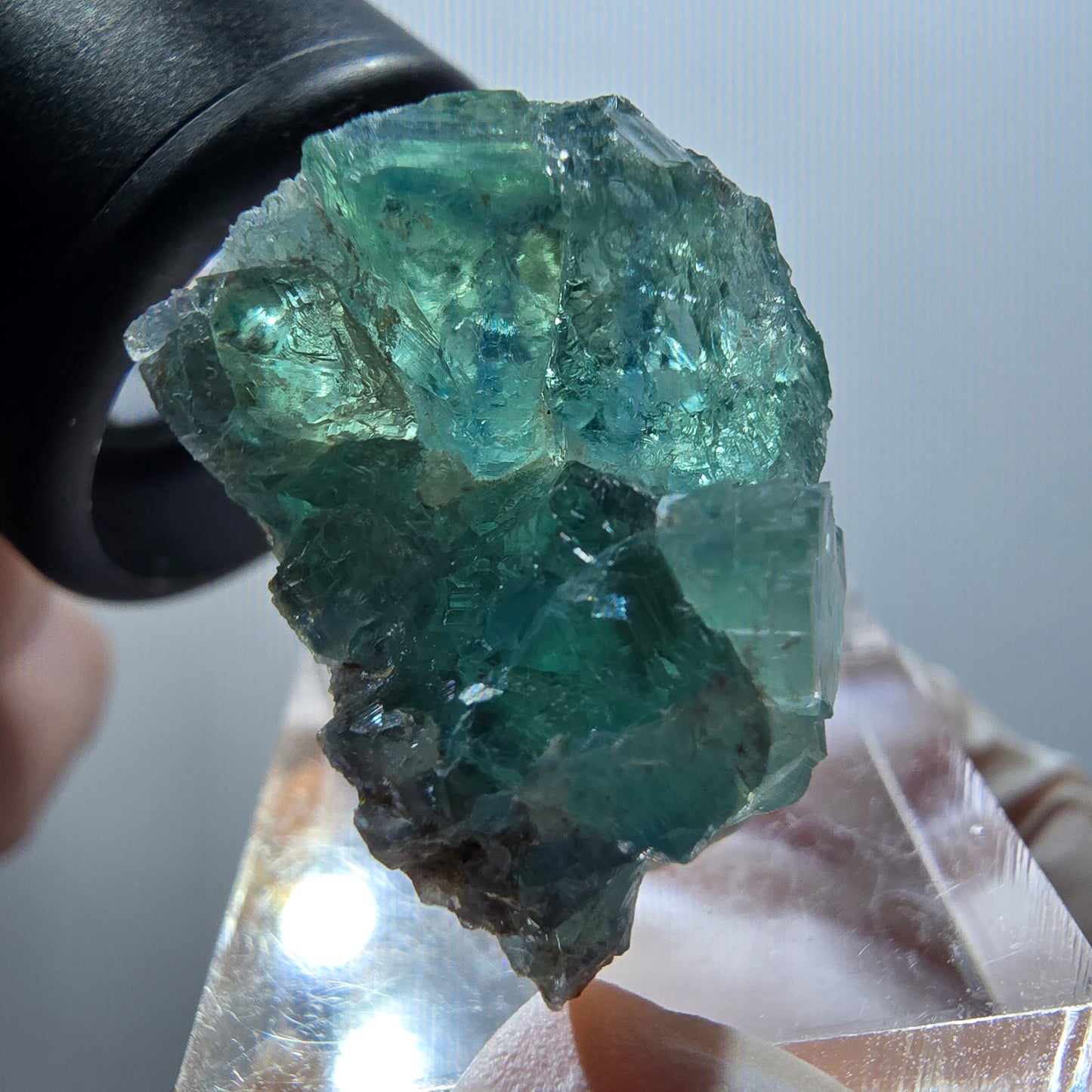 Rare spécimen de cube de fluorite fantôme, verte, Erongo, Namibie, 27*19*17mm #11990 
