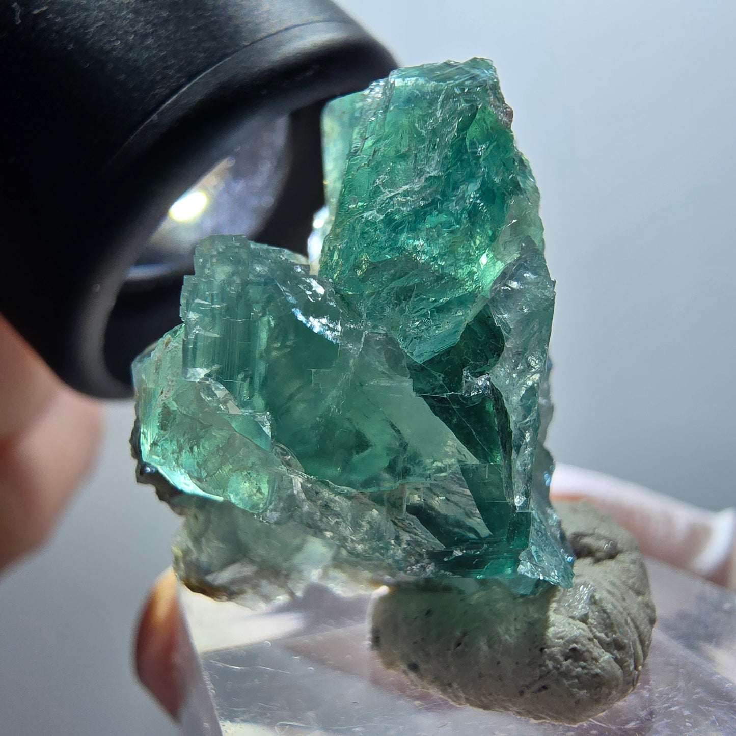Rare spécimen de cube de fluorite fantôme, verte, Erongo, Namibie, 27*19*17mm #11990 