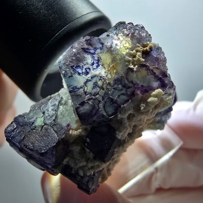 Cube de fluorite fantôme, muscovite, spécimen d'orthose d'Erongo, Namibie 38*32*21 mm #11997 