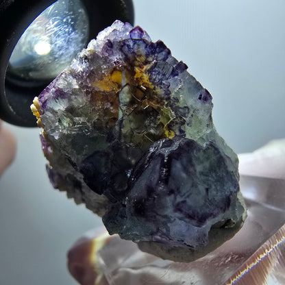 Cube de fluorite fantôme, muscovite, spécimen d'orthose d'Erongo, Namibie 38*32*21 mm #11997 