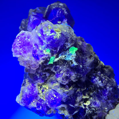 Fluorite fantôme, tourmaline Schörl, muscovite, hyalite Erongo, Namibie 41*26*23mm #11998 