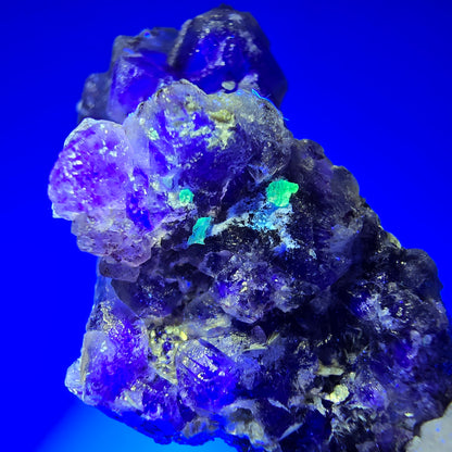 Fluorite fantôme, tourmaline Schörl, muscovite, hyalite Erongo, Namibie 41*26*23mm #11998 