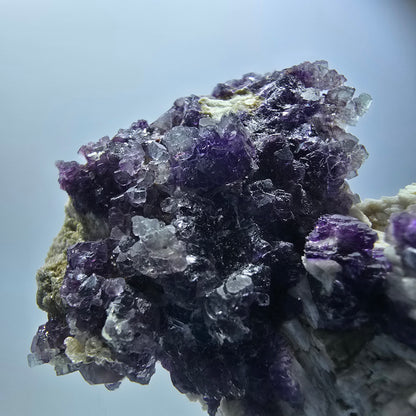Cube de fluorite fantôme, hyalite, spécimen d'orthose, Erongo, Namibie, 73 x 52 x 49 mm 