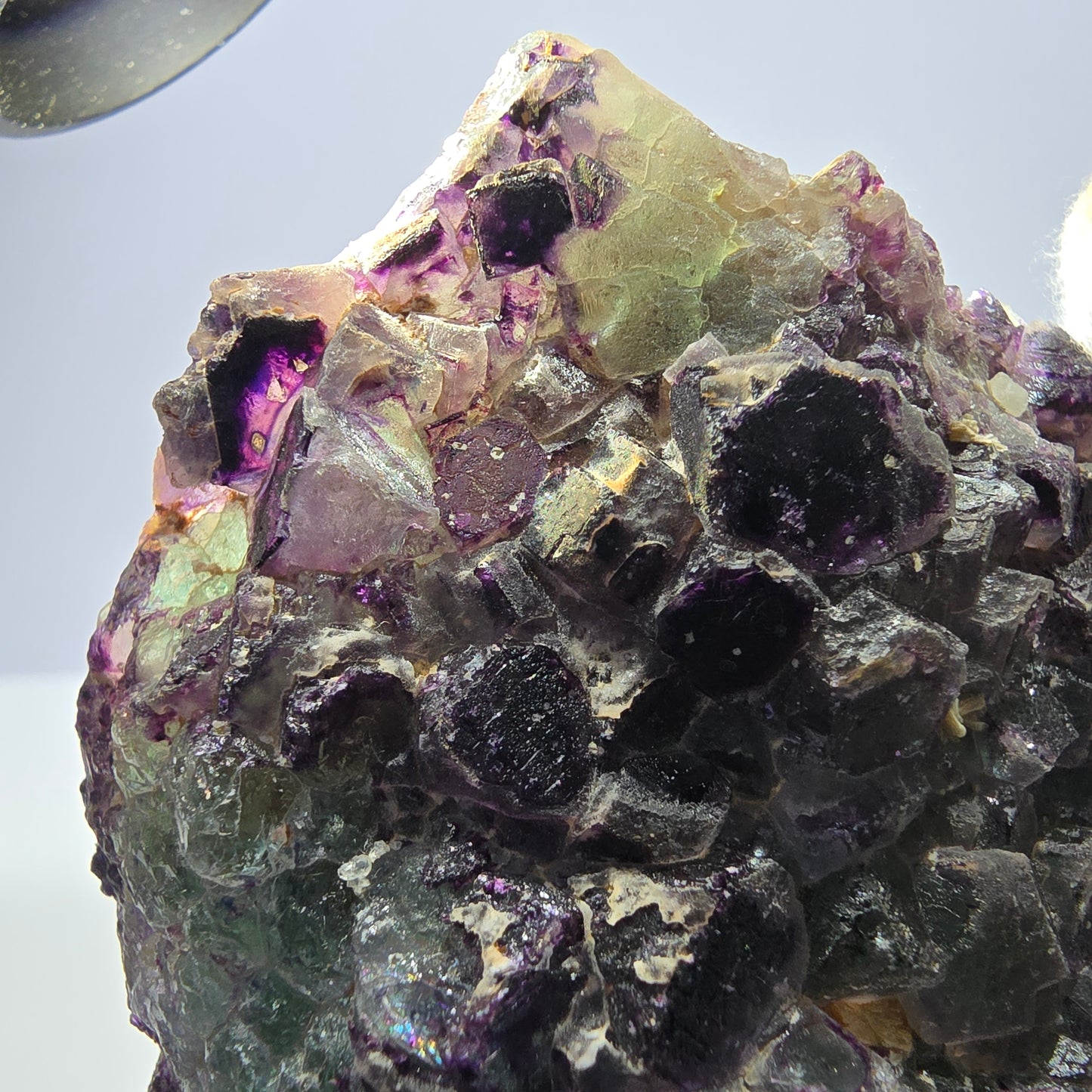 Grands cubes de fluorite vert violet zonal, spécimen d'hyalite Erongo, Namibie 96*67*42mm 