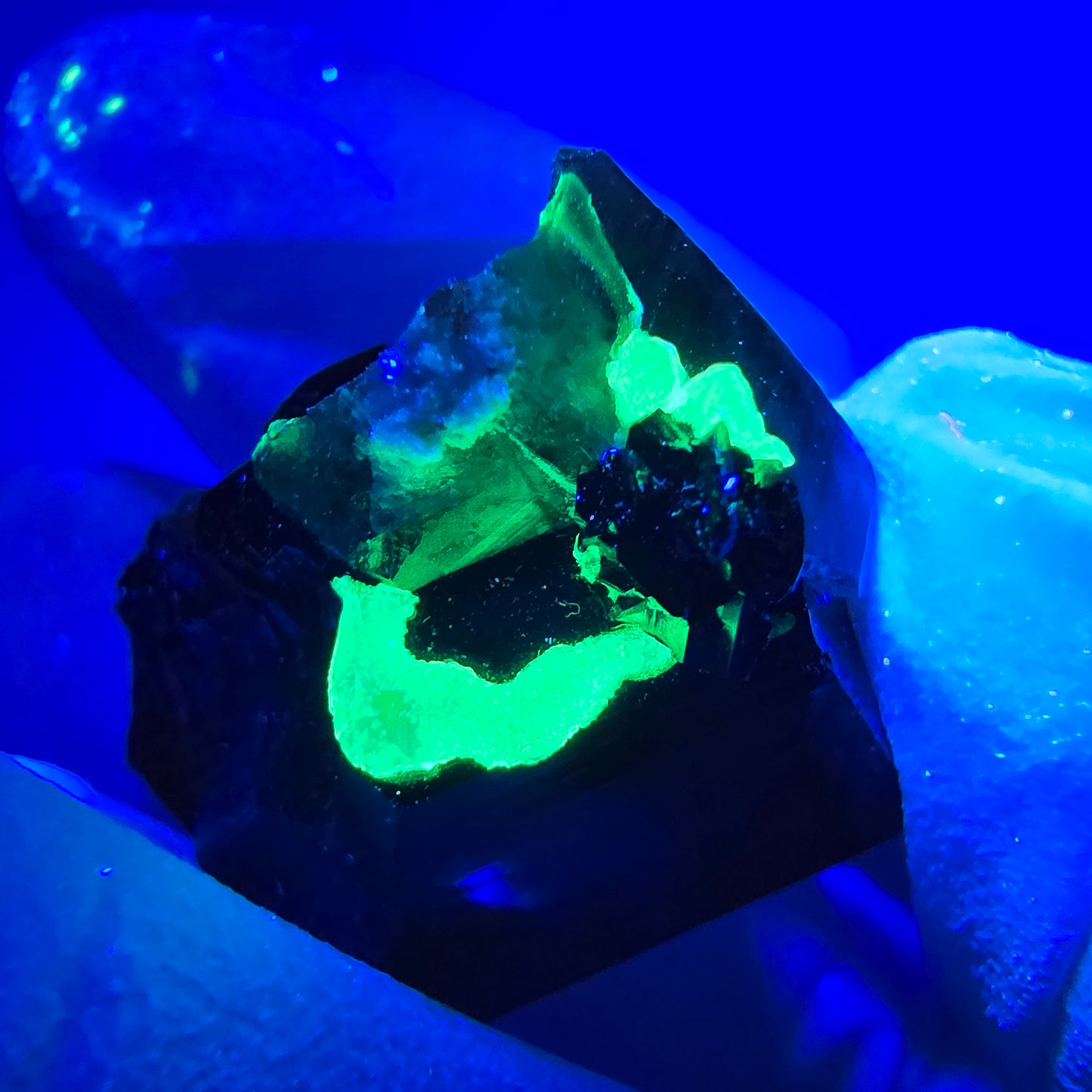 Sym. Tourmaline Schörl, quartz fumé, stade hyalite Erongo, Namibie 23*21*20mm 