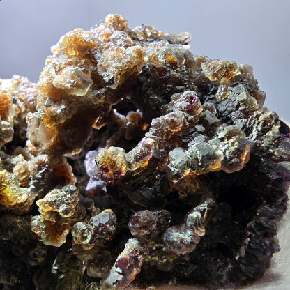 Fluorite fantôme XL, muscovite, hyalite, quartz fumé, tourmaline Schörl, Erongo, Namibie, 100 x 97 x 69 mm 