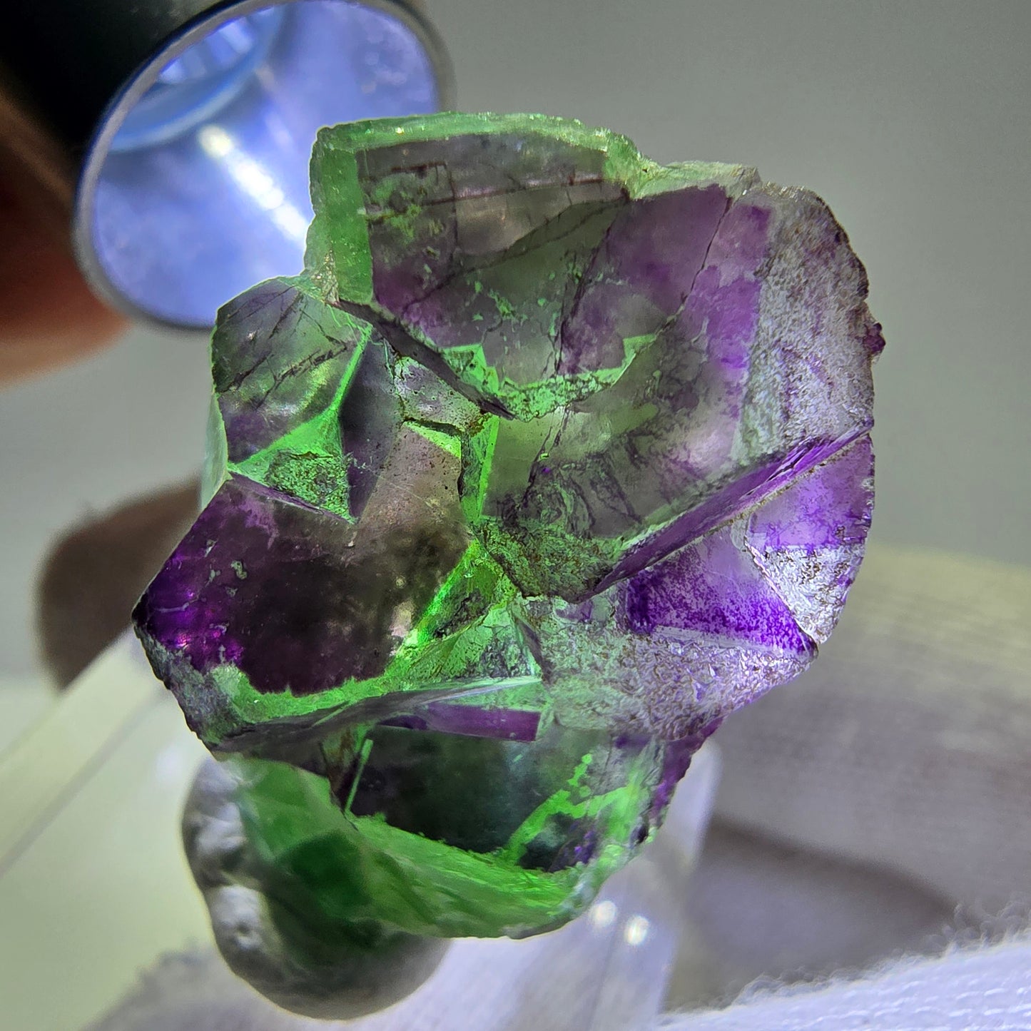 Phantom Fluorit Würfe Stufe, grün lila Erongo, Namibia 32*22*12mm