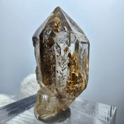 Sceptre Enhydro Phantom Smoky Quartz DT, 1x Bubble Goboboseb, Namibie 28*14*10mm 