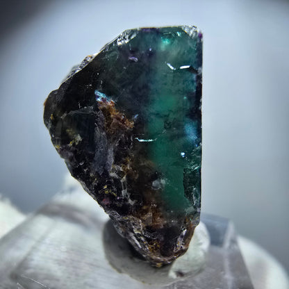 Spécimen rare de cube de fluorite fantôme zonal vert violet Okorusu, Namibie 29*25*16mm 