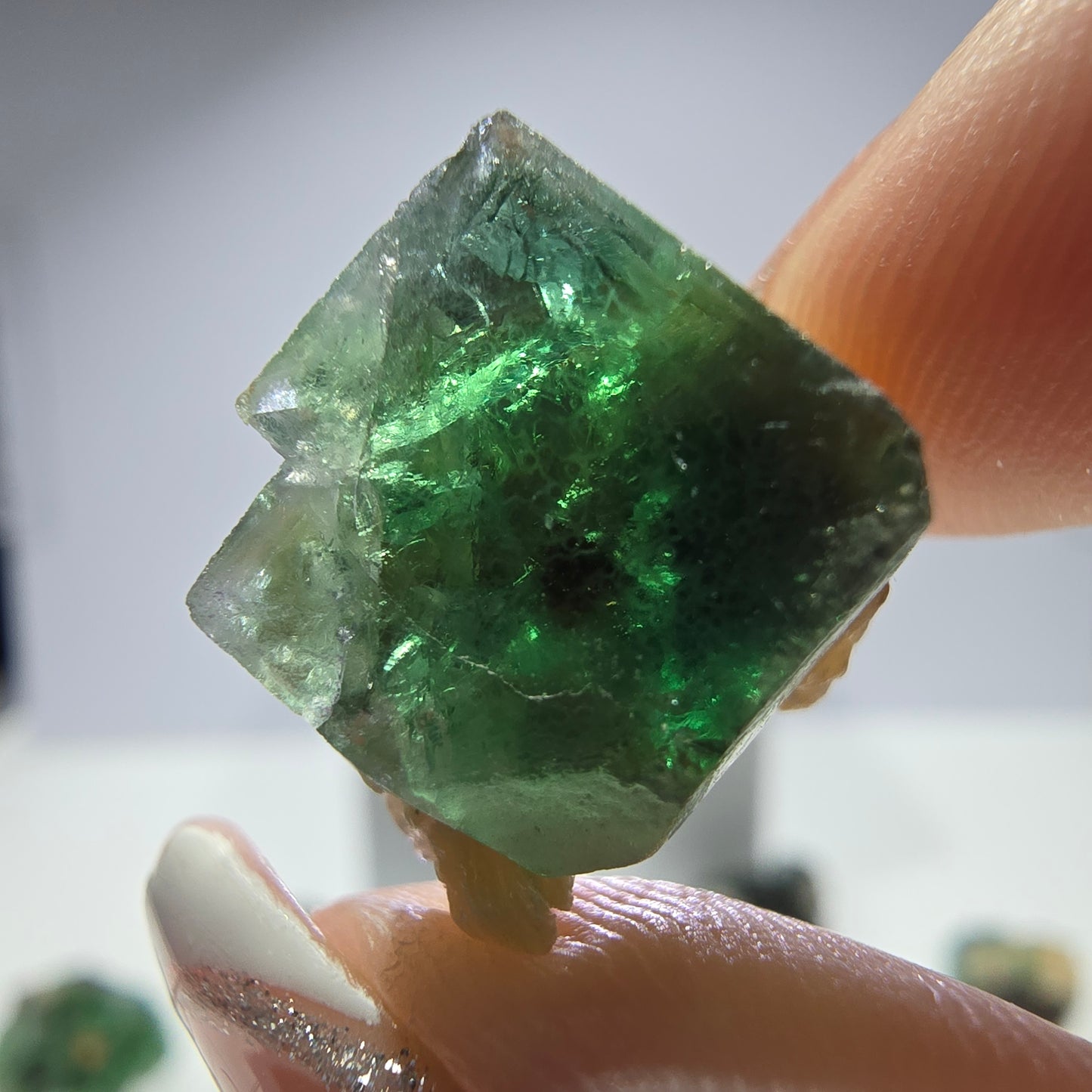Lot de 16 fluorites fantômes, hyalites, tourmalines Schörl, muscovites, Erongo, Namibie