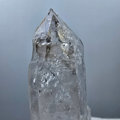 Quartz fumé lémurien Enhydro DT Sceptre Grande bulle Valentine Pocket Gob Namibie 89*37*25mm 