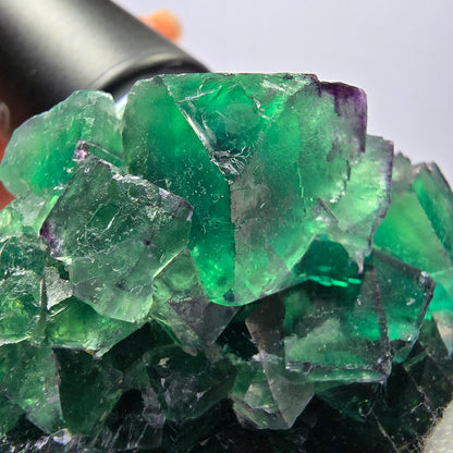 Spécimen de cube de fluorite fantôme, parqueté zonal Okorusu Namibie 74*50*50mm 